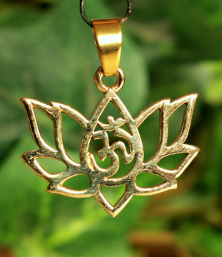 OM Anhänger mit Lotusblüte aus Messing im Ganesha Shop kaufen