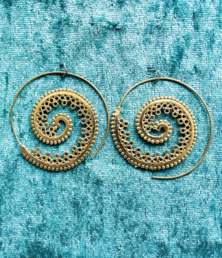 Spiralen Messing Ohrringe aus Indien im Ganesha Online Shop