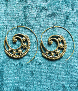 Messing Spiralen Ohrringe aus Indien im Ganesha Shop