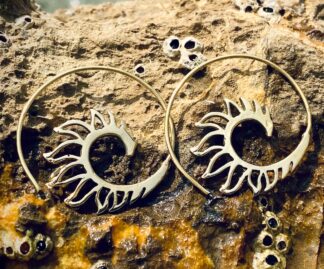 Messing Spiralen Ohrringe Drache
