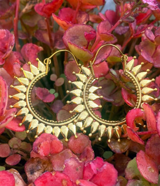 Sonne Messing Ohrringe im Ganesha Online Shop