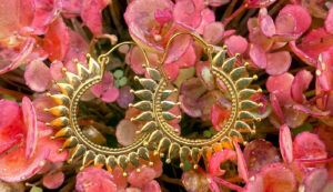 Sonne Messing Ohrringe