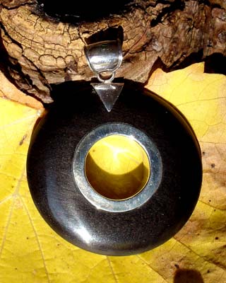 Holz Anhänger mit Silber