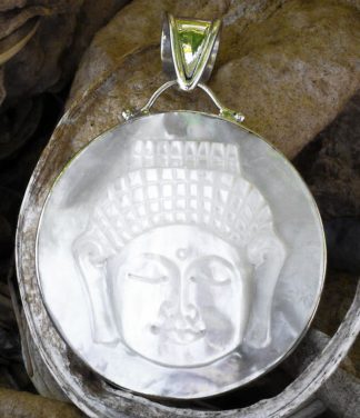 Buddha Silber Anhänger mit Perlmutt