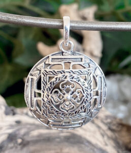 Buddistischer Silberanhänger-Tibetisches Mandala