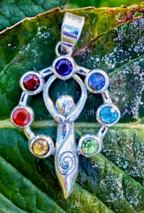 Gaia Chakra Silber Anhänger