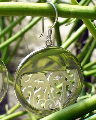 Silber Ohrringe mit Perlmutt
