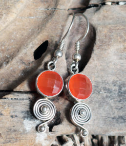 Silber Ohrringe mit Karneol preiswert im Ganesha Shop
