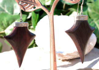Holzohrringe mit Silberfassung im Ganesha Online Shop kaufen