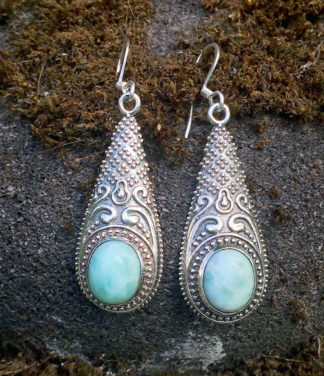 Silber Ohrringe mit Larimar im Ganesha Online Shop