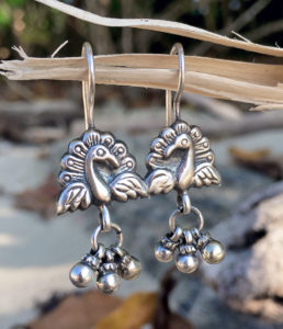 Pfau Silber Ohrringe im Ganesha Online Shop