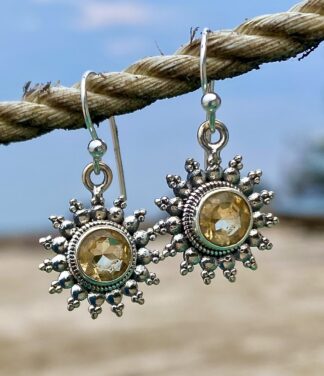 Silber Ohrringe mit Citrin