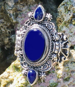 Silberring mit Lapislazuli Steinen im Ganesha Online Shop