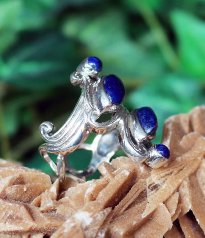 Silberring mit Lapislazuli und Pyrit online kaufen