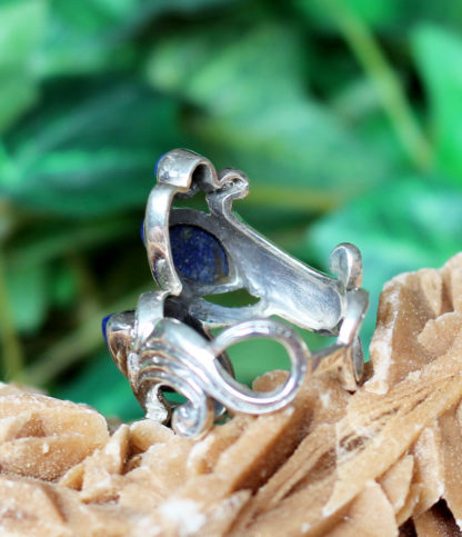 Silberring mit Lapislazuli und Pyrit