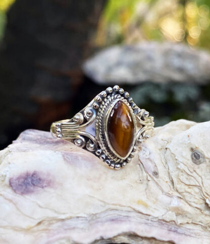 Silberring Damen mit Tigerauge