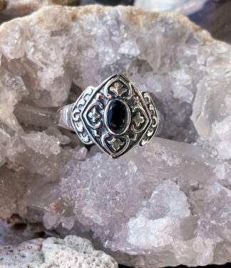 Silberring mit Onyx fein facettiert kaufen