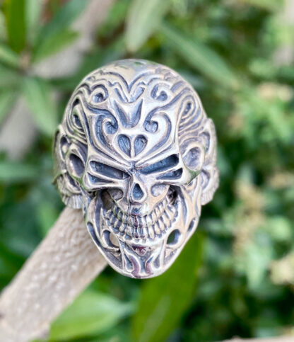 Totenkopf Skull Silberring Ganesha Shop
